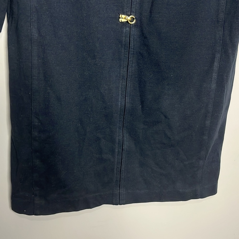 Adrienne Vittadini Vintage Sweater Dress Dark Navy Gold Hooks, size S - Picture 3 of 9